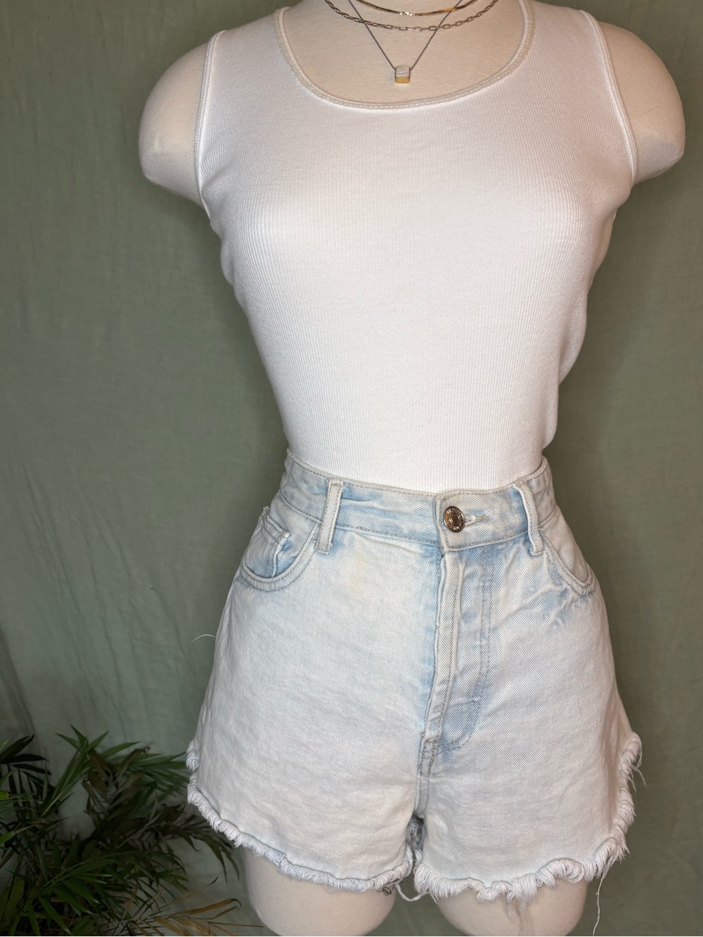 White Ribbed Tank w/Sequin Neckline 100% Cotton! #y2k #balletcore
